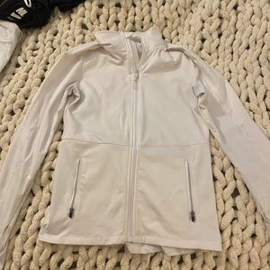 womens white athletic zip up